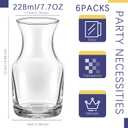 Remagr 6 Pack Single Serving Wine Carafe Glass Small Mini Carafe Individual Wine Refill Decanter for Dinner Parties Tastings Bars Restaurants (7.7 oz)