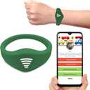 Smart Bands for Kids if Lost, Child Safety ID Wristband, NFC Bracelet for Children, Smart Medical ID Band, Lost Kids, Disney Essentials, Child ID Bracelet for Disney (Green)