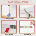 Self-Adhesive Frameless Magnetic Strips, 6pcs - 15''L x 1.97''W Ferrous Bulletin Memo Board Tape with 48pcs Magnets for Fridge, Whiteboard, Office