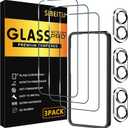 SIBEITU 3 Pack Screen Protector for iPhone 17 with 3 Pack Camera Lens Tempered Glass Protector + Installation Frame, 6.3 Inch HD Clear Glass Film 9H Hardness Scratch Resistent, Case Friendly