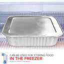 Stock Your Home 8 Square Foil Pans with Lids (50 Pack) - Foil Cake Pans with Covers - Aluminum Baking Pans - Disposable Cake Pans - 8 Inch Square Pans - Disposable & Recyclable Pans with Lids