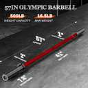 57"Olympic Barbell Bar 6ft, 2" Standard Straight Bars for Weight Lifting | Bar for Bench Press/Squats/Hip Thrusts/Lunges/Biceps- Home Gym Weight Bar- 2 Spring Collars(500lb/700lb Weight Capacity)