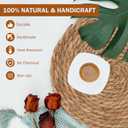 GENMOUS Woven Placemats Set of 12, 12" Round Placemats Natural Water Hyacinth Boho Placemats,Farmhouse Rattan Chargers for Dinner Plates, Rustic Braided Wicker Table Mats for Thanksgiving,Home,Wedding