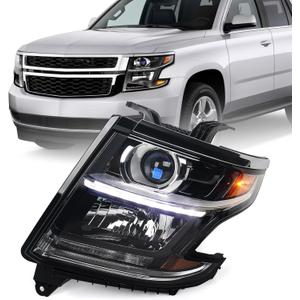 Huray Halogen Headlight Assembly Fit for Chevy Tahoe/Suburban 2015-2020 LH OE Projector Headlamp w/o Bulbs for Chevrolet Tahoe Replacement Driver Side