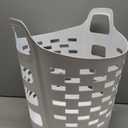 Clorox Flexible Laundry Basket - Plastic Hamper for Clothes, Bedroom, and Storage - Portable Round Bin with Carry Handles, 1 Bushel, White