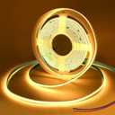 12V 3M/9.84ft COB LED Strip with Extension Cord Tail,2700K Warm White,400LEDs/M,CRI 90+,5mm Width,Uniform Dotless LED Tape Light for Cabinet Camper Van Car Home Decor DIY Projects [Strip Only]