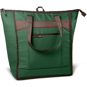 Rachael Ray Chillout Soft Cooler Bag, Large Reusable Insulated Grocery Bag with Zippered Top, Travel Tote for Hot or Cold Food, Grocery Tote Bag