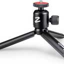Zeadio Metal Mini Tripod + Ball Head Mount, with 1/4 Inch Screw Desktop Tabletop Stand Tripod, Fits for Smooth 4, Osmo Mobile, Vimble 2, Gimbal Handle Grip Stabilizer and All Cameras (Length: 11.5 cm)