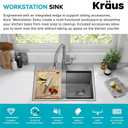 KRAUS Kore 28-Inch Drop In/Top Mount Workstation 16 Gauge Single Bowl Stainless Steel Kitchen Sink with Accessories, KWT310-28, 28 x 22 Inch