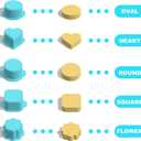 5 PCS Cake Pop Mold Set with 7.87-inch Tray, Heart Square Cloud Oval Round 3D Printed Cake Pop Cutter and Pusher, Baking Molds for Home Baking, Birthday Parties, Wedding Desserts