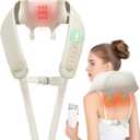 Joyset Neck Massager for Pain Relief Deep Tissue, Cordless Neck Massager and Shoulder with Heat, 6D Kneading Shiatsu Massage for Legs, Body, Chrismas, Birthday Gift (Khaki)