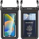 [Up to 8.5"] Floating Waterproof Phone Pouch 2 Pack - Floatable Waterproof Phone Case with Lanyard for iPhone 16 15 Pro Max, Galaxy S25 S24 Ultra, IPX8 Cellphone Dry Bags, Beach Vacation Essentials