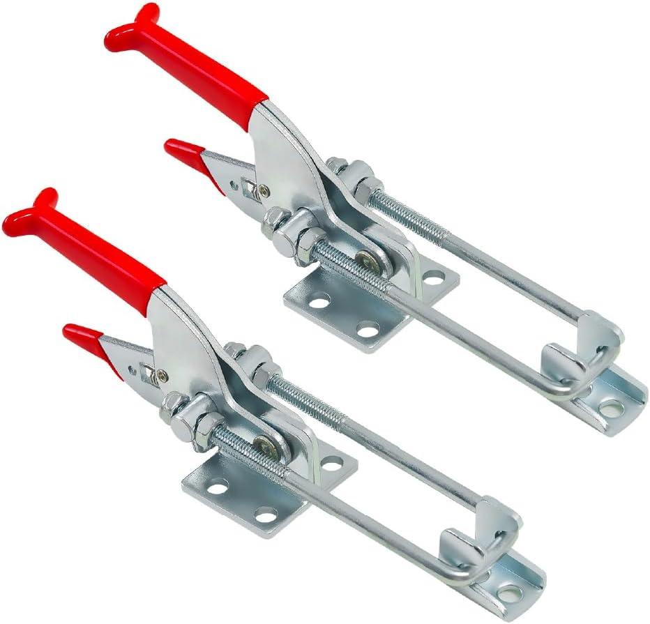 2PCS 2000lbs Toggle Clamp 431,Heavy Duty Toggle Latch Clamp,Tire Carrier Latch,Quick Release Latch,Cam Lever Clamp.Adjustable Latch for Lid Latch,Cam Clamp Latch,Pull Latch & Draw Latch Hardware