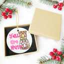 Nutcracker Christmas Ornaments for Christmas Tree Small Nut Cracker Ornament Ceramic Hanging Decorations Pink Nutcracker Ornaments for Holiday Xmas Decor Gift Exchanges Party Supplies(nuts1)