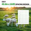 Electric Fence Netting, 49.6" H x 164' L, Portable Livestock Nets Mesh for Hogs, Cattle, Sheep,Turkey, Goat, Larger Animals,PE Net Fencing Used in Backyards, Farms and Ranches and Gardens