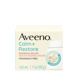 Aveeno Calm + Restore Facial Moisturizer Face Cream for Redness Relief, Non-Comedogenic, Ceramide & Vitamin B5, Hydrating for Dry, Sensitive Skin, Hypoallergenic, Fragrance-Free, 1.7 oz