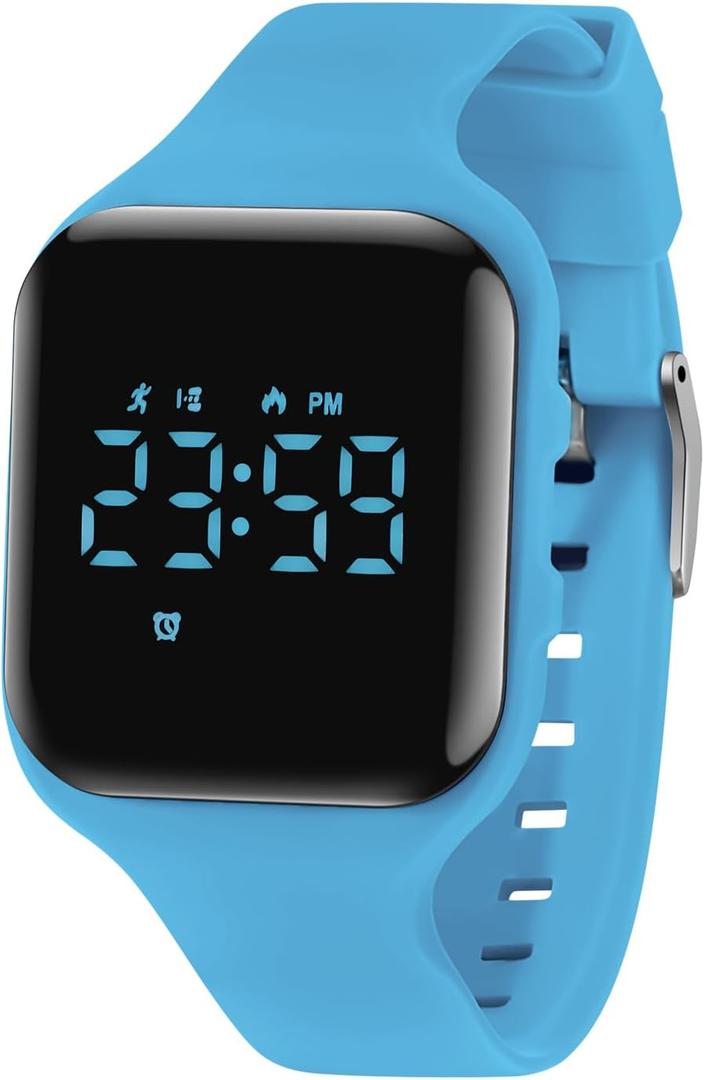 Kids Watches for Girls Boys Digital Sport Watch with Step Counter Pedometer Vibration Alarm Clock, No App Waterproof Fitness Tracker Kids Watch Boys Girls Teens Students Ages 5-16 (003-E-LightBlue)
