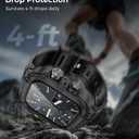 Goton IP68 Waterproof Rugged Band for Apple Watch 46mm/45mm/44mm with Case build-in Screen Protector Heavy Duty Sport Strap Compatible with iWatch Series 11/10/9/8/7/6/5/4/SE