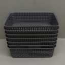 NETANY Plastic Storage Baskets - Pack of 7 , Gray, Durable, Easy to Use, Flexible, Multi-Purpose, Ideal for Closets, Cabinets, Shelves, Countertops