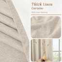 LAMIT 100% Blackout Linen Curtains 95 Inches Long, Living Room Farmhouse Drapes Full Room Darkening Back Tab and Rod Pocket Panels with White Liner, 2 Panels, Oatmeal, 60 x 95 Inch