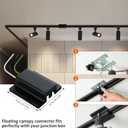 52FT H Track Lighting Rail Kit, Black 120V H Type Track Rail System