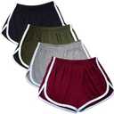 Cameway 4 Pack Women's Cotton Yoga Dance Short Pants Sport Shorts Summer Athletic Cycling Hiking Sports Shorts, 2XL