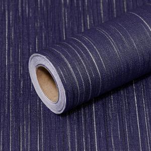 Qianglive Navy Blue Grasscloth Peel and Stick Wallpaper Texture Contact Paper 15.7"x120" Vintage Wallpaper Removable Waterproof Wall Paper for Room Walls Cabinets Furniture Drawers Desk