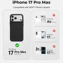 MOFT for iPhone 17 Pro Max Case- MOVAS Snap Case, MagSafe Compatible, Soft-Touch Vegan Leather, Classic Minimalist Design, Lightweight, Stain-Resistant & Camera Protection, Jet Black