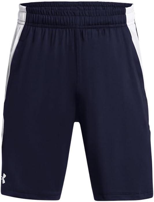 Under Armour Boys Tech Vent Shorts (Big Kid) (X-Large, Midnight Navy/White/White)