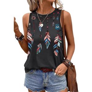 SHEWIN Tank Tops for Women Casual Lightweight Crewneck Tank Top Sleeveless Spring Tops for Women 2026 Black Medium