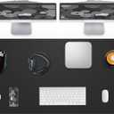 Large Desk Pad Mat - Waterproof Mouse Pad & Desk Protector, Non-Slip XL PU Leather Gaming Mat for Keyboard/Mouse, Stitched Edge with Ergonomic Support, 47"x17" (Black)