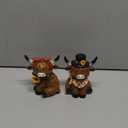 2 Pack Highland Cow Figurines Sunflower Highland Cow Gnomes Statues Decoration for Home Farmhouse Tabletop Centerpieces Calf Lovers Gifts for Garden Tiered Tray Home Decor