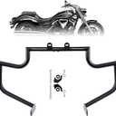 Kinglemc Crash Bar Engine Guard Highway Freeway Bar for Yamaha V-Star Vstar XVS 950 XVS950 Tourer 2009-2017 (Black-Mustache Style)