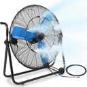 24 Inch Industrial Fan Heavy Duty, 8500 CFM High Velocity Floor Fan Misting 3 Speeds, Metal Construction and Aluminum Blades, 360 Tilt Metal Fan Cooling Outdoor Patio Garage Warehouse Shop Factory