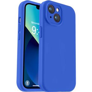 Vooii Compatible with iPhone 13 Case, Liquid Silicone Upgrade [Camera Protection] [Soft Anti-Scratch Microfiber Lining] Shockproof Phone Case for iPhone 13 6.1 inch - Klein Blue
