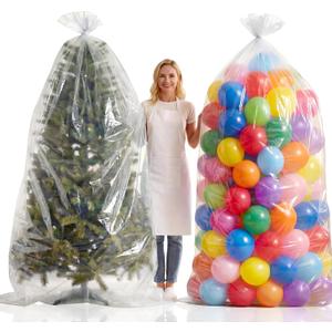 2 Pcs 98.4 x 59 Inches Large Balloon Bags for Transport, Christmas Tree Disposal and Storage Bag, Clear Balloon Drop Bag, Giant Carrying Storage Bags for Wedding Birthday Party Supplies