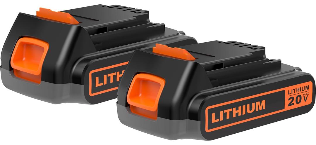 S SKSTYLE 2 Pack Replacement for Black and Decke 20v Lithium Battery, (LBXR20),Compatible with All 20V MAX Power Tools (Black)