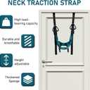Cervical Neck Traction Device Over Door for Home Use Portable Neck Stretcher Hammock Decompression Home Physical Therapy (Blue)