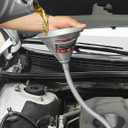 BILITOOLS 26.2" Steel Flexible Oil Funnel with Filter for Automotive Use, Metal Bendable Spout Funnel for Oil Fluids Change, Long Funnels for Transmission Fluid