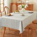 TruDelve 52 x 70 Cloth Tablecloths Rectangular Gray Table Coth Rectangle Table Winter Farmhouse Cotton Tablecloth(Grey,70"x52",Rectangular)