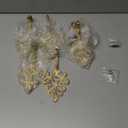 6 Pieces Shabby Chic Cast Iron Decorative Wall Mounted Hooks Retro Hanging Rustic Wall White Bathroom Towel Hooks with Screws and Anchors for Hanging Coat Towel, 3.15 x 7 Inch