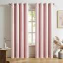 DUALIFE Solid Baby Pink Curtains Pair 84 Inches Long Blackout Curtain Panels for Girls Bedroom Decor Grommet Darkening Thermal Insulated for Living Room 52''x 84'' Set of 2