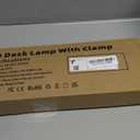 LED Desk Lamp with Clamp, Eye-Caring Clip on Lights for Home Office, 3 Modes 10 Brightness, Long Flexible Goose-Neck, Metal, Swing Arm Architect Task Table Lamps with USB Adapter, Black