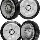(4 Pack) Lawn Mower Wheels Kit Compatible with Honda HRR216 HRS216 HRT216 Walk Behind Lawn Mower - 2 Rear Wheels Replaces 42710-VE2-M02ZE + 2 Front Wheels Replace for 44710-VL0-L02ZB