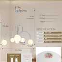 Nickel Sputnik Chandelier, 6 Light Mid Century Modern Chandeliers, Dining Room Chandeliers with Milk Glass Globe Shade, Globe Chandelier for Dining Room, Living Room, Bedroom, Foyer, Kitchen