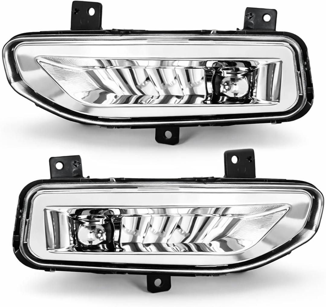 LED Fog Lights for 2022-2025 Frontier S SV / 2017-2021 Rogue / 2020-2025 Versa Clear Lens Fog Lamps 1 Pair W/O Switch and Wiring Harness