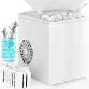 DUMOS Countertop Ice Maker, Portable 1.5L Ice Machine with Self-Cleaning, 26.5lbs/24H Fast Ice Making, 9 Bullet Ice Cubes in 6 Mins, 2 Size Options, Quiet Compact Ice Maker, White
