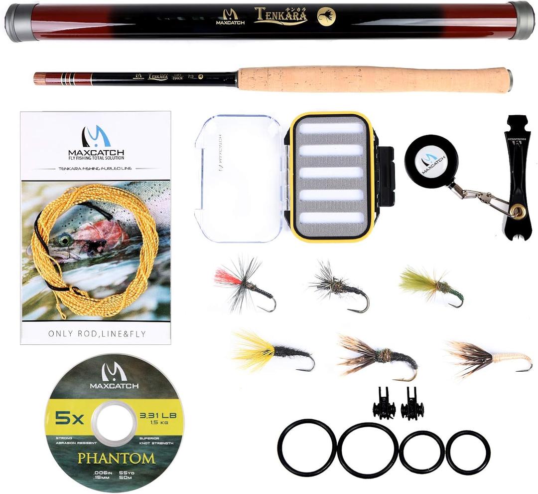 Maxcatch Tenkara Fly Fishing Rod and Combo 7:3 Action, 9/10/11/12/13ft/Triple Zoom 8'10''/9'9''/10'6'',10'8''/11'10''/12'9''