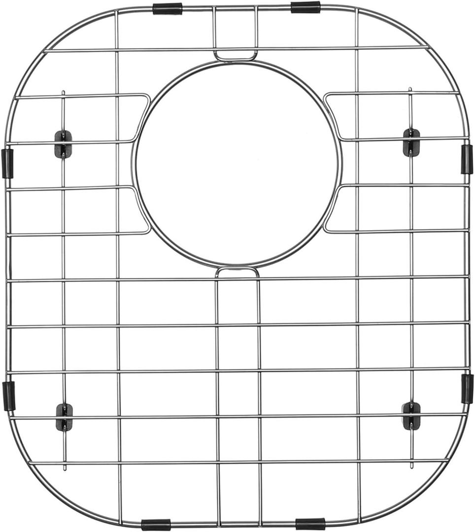 Serene Valley Sink Protector Grid 11-11/16" x 13-3/16", Rear Drain with Corner Radius 3-1/2", 304 Stainless Steel Material NLW1311R
