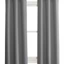 NICETOWN 100% Blackout Short Curtains with Black Liners, 2 Panels, 37" W by 50" L, Grey, Solid Thermal Insulated Full Blackout 2-Layer Lined Drapes, Energy Efficiency Window Draperies for Bedroom
